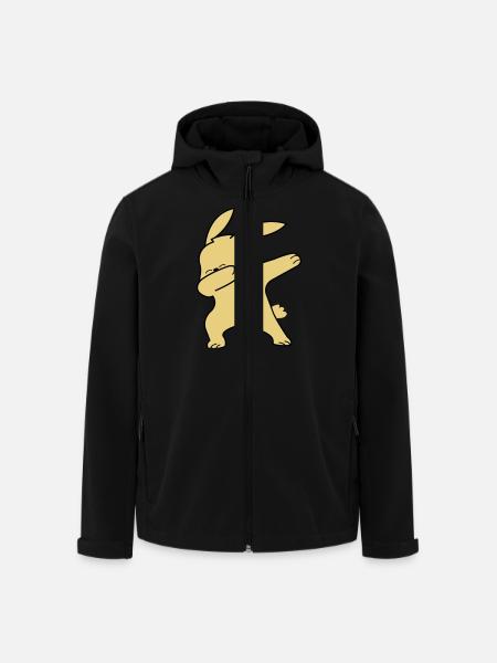 Dabbing Rabbit - Men’s Recycled Softshell Jacket by Stanley/Stella - black