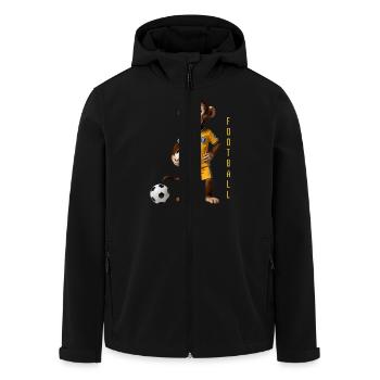 Cool monkey - Men’s Recycled Softshell Jacket by Stanley/Stella - black - Front - AI Model Male 185 light (185cm)
