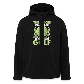 The Voices In My Head Keep Telling Me Golfer Golf - Men’s Recycled Softshell Jacket by Stanley/Stella - black - Front - AI Model Male 185 light (185cm)