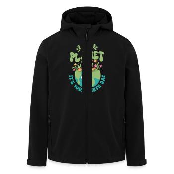 Go Planet C’est votre Jour de la Terre Planète Environnemental - Veste softshell homme en polyester recyclé Stanley/Stella - noir - Devant - AI Model Male 185 light (185cm)