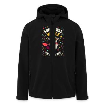 Komme was wolle - Karneval Schaf - Recycelte Männer Softshell-Jacke von Stanley/Stella - Schwarz - Vorne - AI Model Male 185 light (185cm)