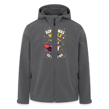 Komme was wolle - Karneval Schaf - Recycelte Männer Softshell-Jacke von Stanley/Stella - Anthrazit - Vorne - AI Model Male 185 light (185cm)