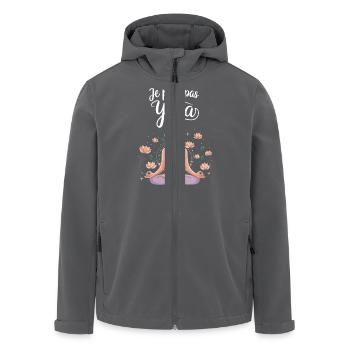 J'peux pas j'ai yoga - Veste softshell homme en polyester recyclé Stanley/Stella - charbon - Devant - AI Model Male 185 light (185cm)
