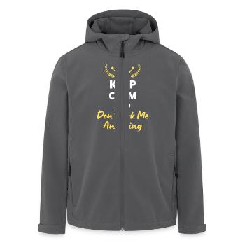 "Keep Calm and Don't Ask Me Anything" - Humor - Men’s Recycled Softshell Jacket by Stanley/Stella - black - Front - AI Model Male 185 light (185cm)