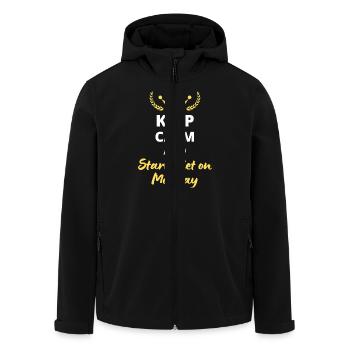 Bewahren Sie Ruhe und beginnen Sie mit der Diät Montag - Recycelte Männer Softshell-Jacke von Stanley/Stella - Schwarz - Vorne - AI Model Male 185 light (185cm)