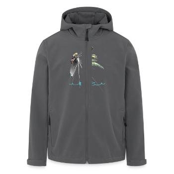 WK Palme Frau Kitesurferin - Recycelte Männer Softshell-Jacke von Stanley/Stella - Anthrazit - Vorne - AI Model Male 185 light (185cm)