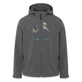 WK Palme Mann Kitesurfer - Recycelte Männer Softshell-Jacke von Stanley/Stella - Anthrazit - Vorne - AI Model Male 185 light (185cm)