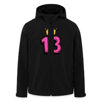 Couronne de maillot à 13 chiffres - Veste softshell homme en polyester recyclé Stanley/Stella - noir - Devant - AI Model Male 185 light (185cm)
