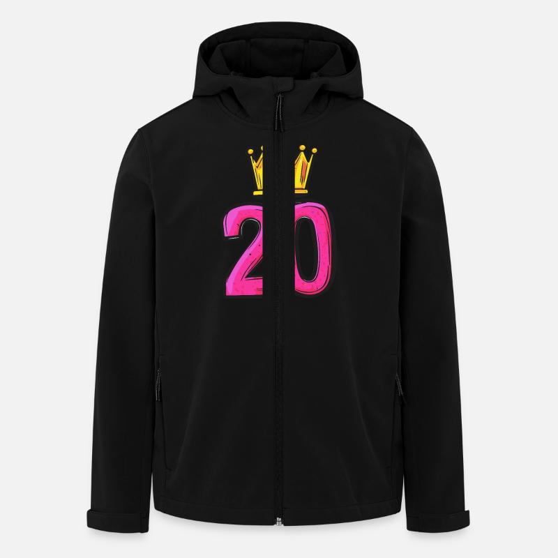Maillot à 20 chiffres Couronne - Veste softshell homme en polyester recyclé Stanley/Stella - noir