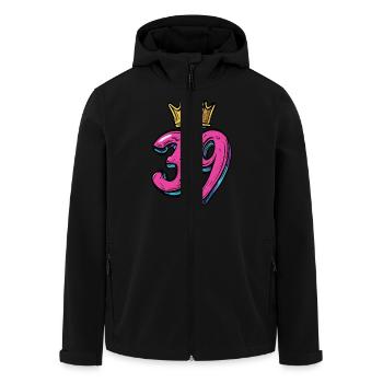 39 Number Jersey Crown - Men’s Recycled Softshell Jacket by Stanley/Stella - black - Front - AI Model Male 185 light (185cm)