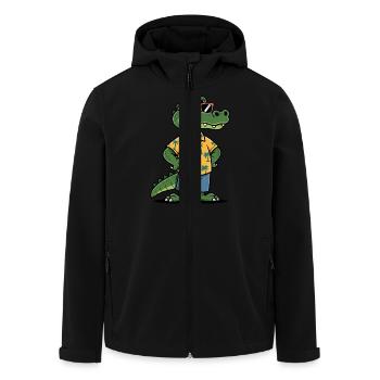 Alligator Funny Summer - Men’s Recycled Softshell Jacket by Stanley/Stella - black - Front - AI Model Male 185 light (185cm)