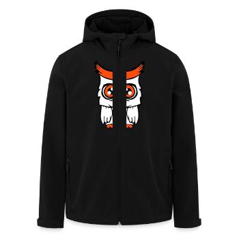Eule Vogel Uhu Nachtvogel Schleiereule Kauz Comic - Recycelte Männer Softshell-Jacke von Stanley/Stella - Schwarz - Vorne - AI Model Male 185 light (185cm)