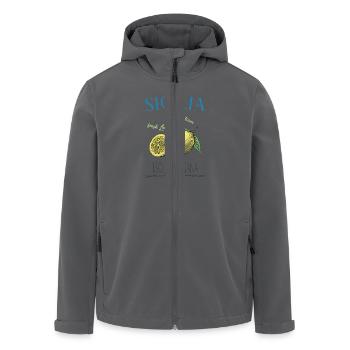 "Sicilia – La Dolce Vita" design - Men’s Recycled Softshell Jacket by Stanley/Stella - black - Front - AI Model Male 185 light (185cm)