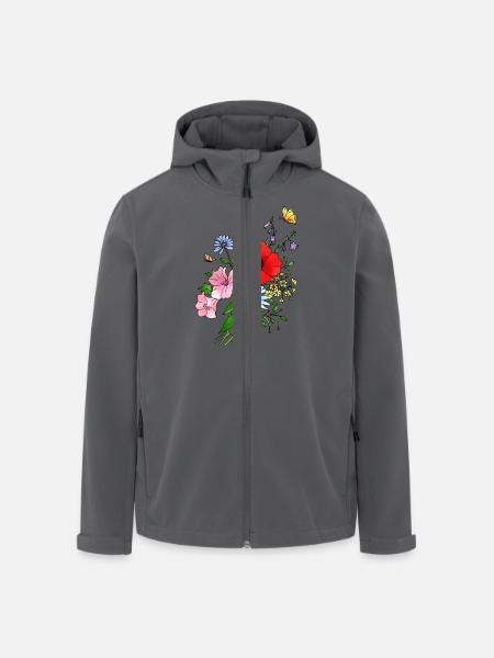 Flowers - Men’s Recycled Softshell Jacket by Stanley/Stella - black