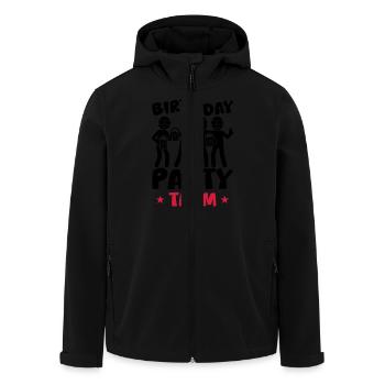Birthday Party Team - Men’s Recycled Softshell Jacket by Stanley/Stella - black - Front - AI Model Male 185 light (185cm)