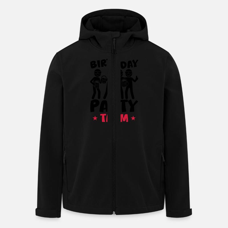 Équipe de fête d’anniversaire - Veste softshell homme en polyester recyclé Stanley/Stella - noir
