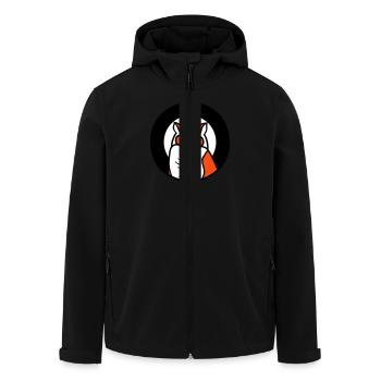 hibou oiseau aigle hibou hibou nuit oiseau effraie des granges chouette bande dessinée - Veste softshell homme en polyester recyclé Stanley/Stella - noir - Devant - AI Model Male 185 light (185cm)