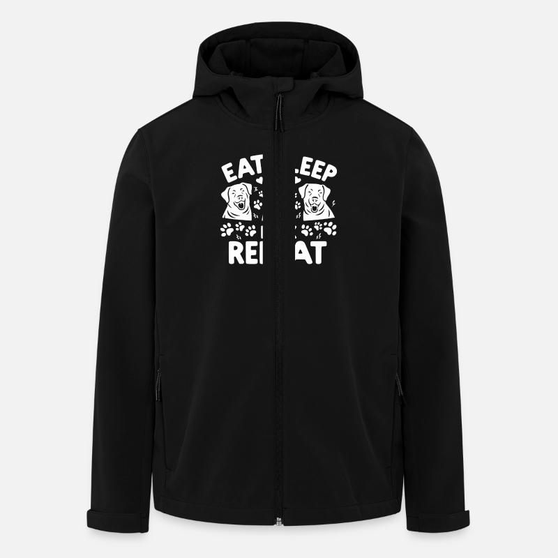 Eat Sleep Bark Repeat - Men’s Recycled Softshell Jacket by Stanley/Stella - black