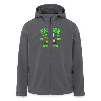 Farm Humor - Farmer Delights - Men’s Recycled Softshell Jacket by Stanley/Stella - black - Front - AI Model Male 185 light (185cm)