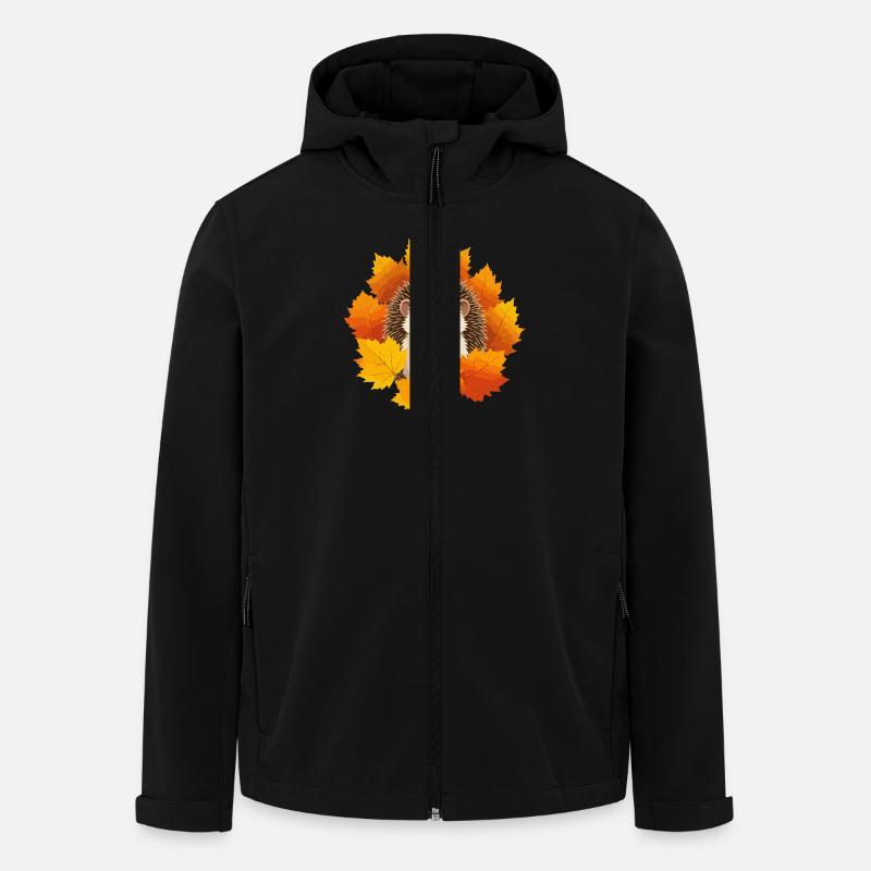 Igel und Blätter - Recycelte Männer Softshell-Jacke von Stanley/Stella - Schwarz