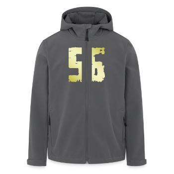 56 Zahl Vintage - Recycelte Männer Softshell-Jacke von Stanley/Stella - Schwarz - Vorne - AI Model Male 185 light (185cm)