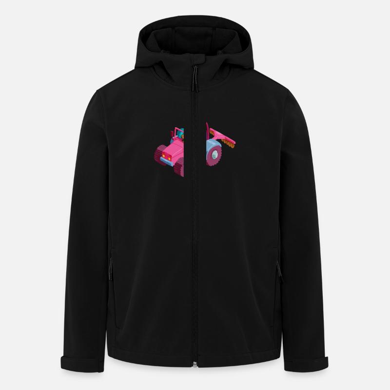 Hippo in a tractor - Men’s Recycled Softshell Jacket by Stanley/Stella - black