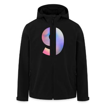 Colorful Number 9 - Men’s Recycled Softshell Jacket by Stanley/Stella - black - Front - AI Model Male 185 light (185cm)