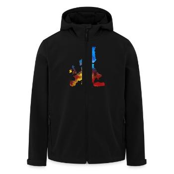Europe - Men’s Recycled Softshell Jacket by Stanley/Stella - black - Front - AI Model Male 185 light (185cm)