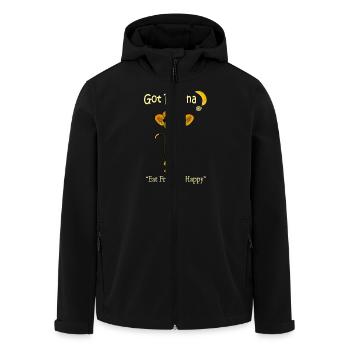 Happy Monkey - Men’s Recycled Softshell Jacket by Stanley/Stella - black - Front - AI Model Male 185 light (185cm)