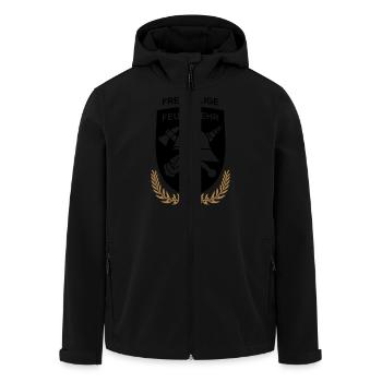 FF Feuerwehr Logo Wappenf - Recycelte Männer Softshell-Jacke von Stanley/Stella - Schwarz - Vorne - AI Model Male 185 light (185cm)