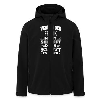 FRANK - Recycelte Männer Softshell-Jacke von Stanley/Stella - Schwarz - Vorne - AI Model Male 185 light (185cm)