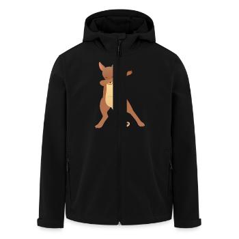 Kangaroo Dab Dance - Men’s Recycled Softshell Jacket by Stanley/Stella - black - Front - AI Model Male 185 light (185cm)