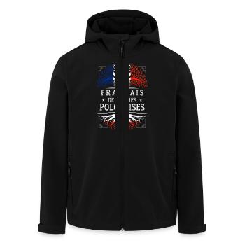 Racines Polonaises - Veste softshell homme en polyester recyclé Stanley/Stella - noir - Devant - AI Model Male 185 light (185cm)