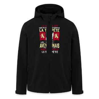 Tempête Aveyronnais - Veste softshell homme en polyester recyclé Stanley/Stella - noir - Devant - AI Model Male 185 light (185cm)