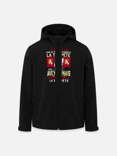 Tempête Aveyronnais - Veste softshell homme en polyester recyclé Stanley/Stella - noir