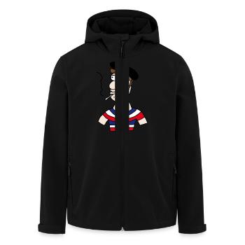 Frankreich - Recycelte Männer Softshell-Jacke von Stanley/Stella - Schwarz - Vorne - AI Model Male 185 light (185cm)