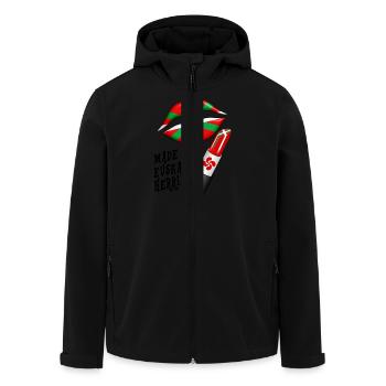 Baskische Land-Design 71 - Recycelte Männer Softshell-Jacke von Stanley/Stella - Schwarz - Vorne - AI Model Male 185 light (185cm)