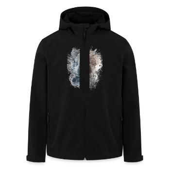 Hunde Kopf Geschenk - Recycelte Männer Softshell-Jacke von Stanley/Stella - Schwarz - Vorne - AI Model Male 185 light (185cm)