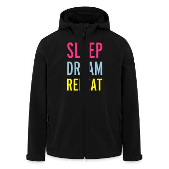 Sleep - Men’s Recycled Softshell Jacket by Stanley/Stella - black - Front - AI Model Male 185 light (185cm)