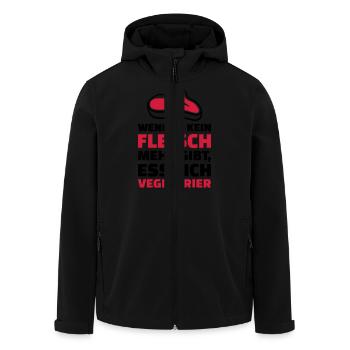 Fleisch - Recycelte Männer Softshell-Jacke von Stanley/Stella - Schwarz - Vorne - AI Model Male 185 light (185cm)