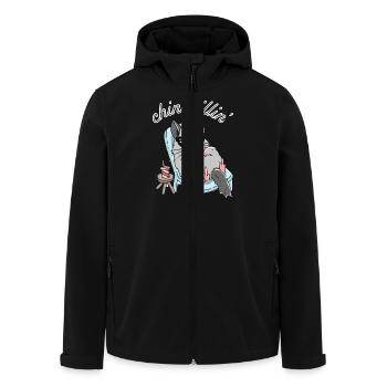 Chinchillin' | Cool Chinchilla with Sunglasses - Men’s Recycled Softshell Jacket by Stanley/Stella - black - Front - AI Model Male 185 light (185cm)