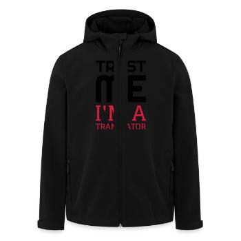 traducteur / traduction / traductrice / traduire - Veste softshell homme en polyester recyclé Stanley/Stella - noir - Devant - AI Model Male 185 light (185cm)