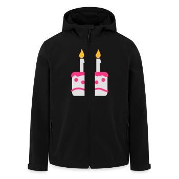 Geburtstagskuchen Torte - Recycelte Männer Softshell-Jacke von Stanley/Stella - Schwarz - Vorne - AI Model Male 185 light (185cm)