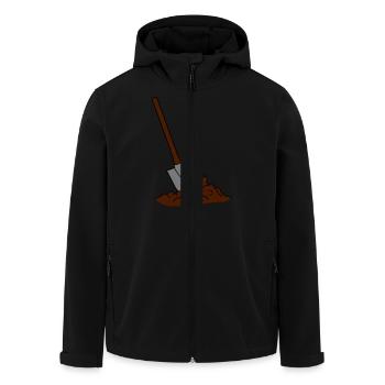 pelle, trou, tas, pelle, creuser, pelle, pioche, p - Veste softshell homme en polyester recyclé Stanley/Stella - noir - Devant - AI Model Male 185 light (185cm)