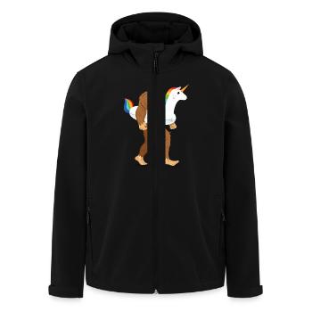 Bigfoot Unicorn Float - Men’s Recycled Softshell Jacket by Stanley/Stella - black - Front - AI Model Male 185 light (185cm)