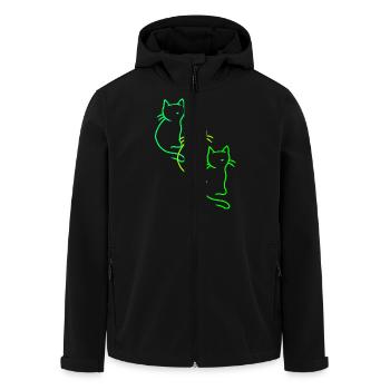 80er 90er Retro Vintage Katzen Katze Kätzchen - Recycelte Männer Softshell-Jacke von Stanley/Stella - Schwarz - Vorne - AI Model Male 185 light (185cm)