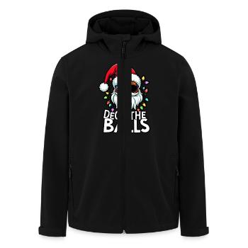 Basketball Im Weihnachtsmannkostüm "Deck The Balls - Recycelte Männer Softshell-Jacke von Stanley/Stella - Schwarz - Vorne - AI Model Male 185 light (185cm)