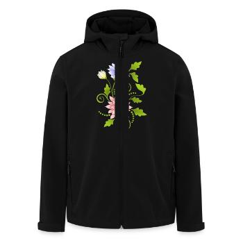 Flowers - Men’s Recycled Softshell Jacket by Stanley/Stella - black - Front - AI Model Male 185 light (185cm)