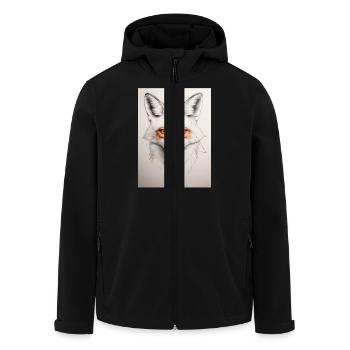 Geometrischer Fuchs - Recycelte Männer Softshell-Jacke von Stanley/Stella - Schwarz - Vorne - AI Model Male 185 light (185cm)