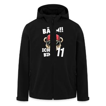 BÄÄM Ich Bin 11 Geburtstag Bär Geburtstagsdeko - Recycelte Männer Softshell-Jacke von Stanley/Stella - Schwarz - Vorne - AI Model Male 185 light (185cm)
